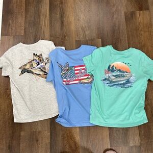BURLEBO Kids Graphic Tees - Gray, Blue, and Green (never worn)